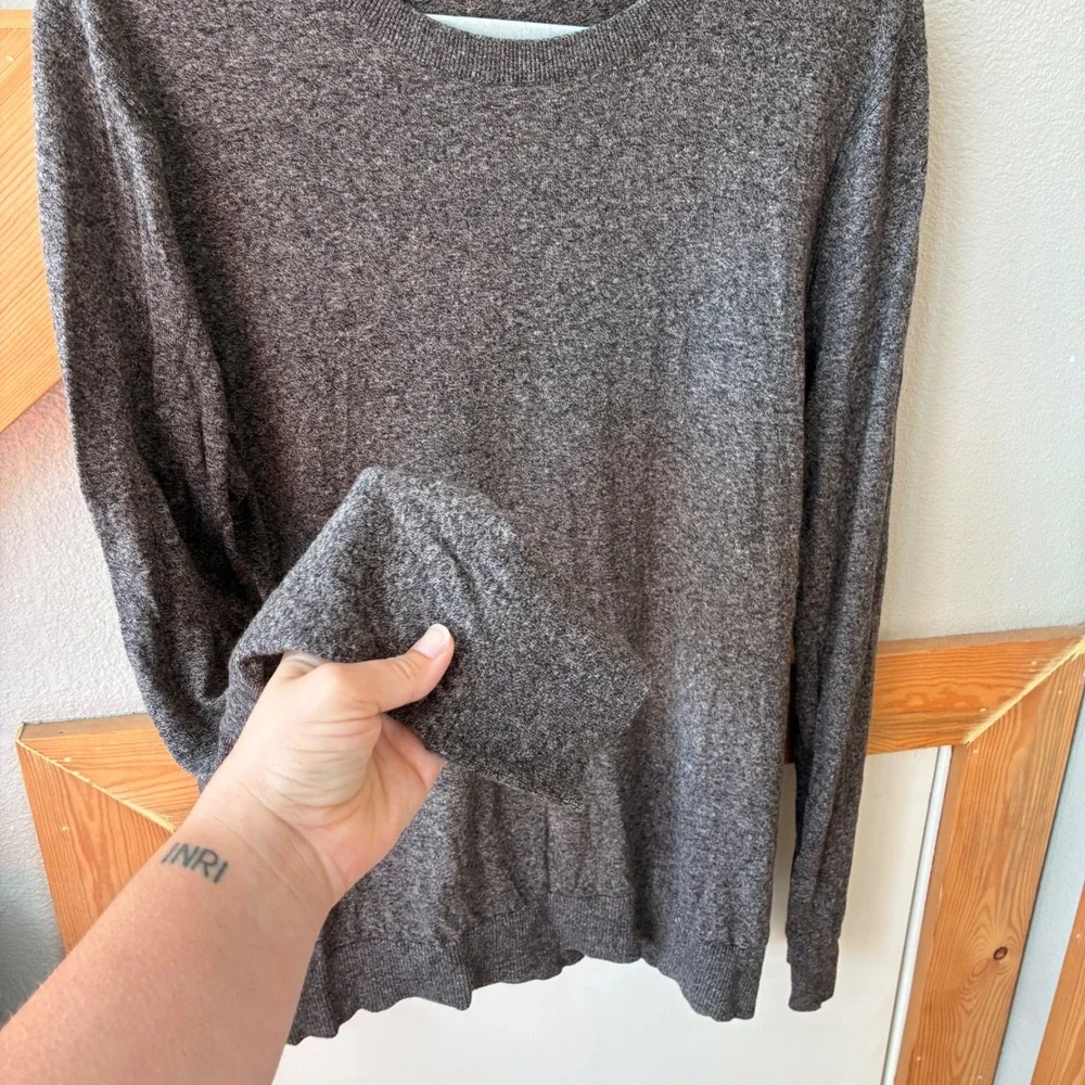 Banana Republic Silk Linen Sweater Mens Large Gray Excellent